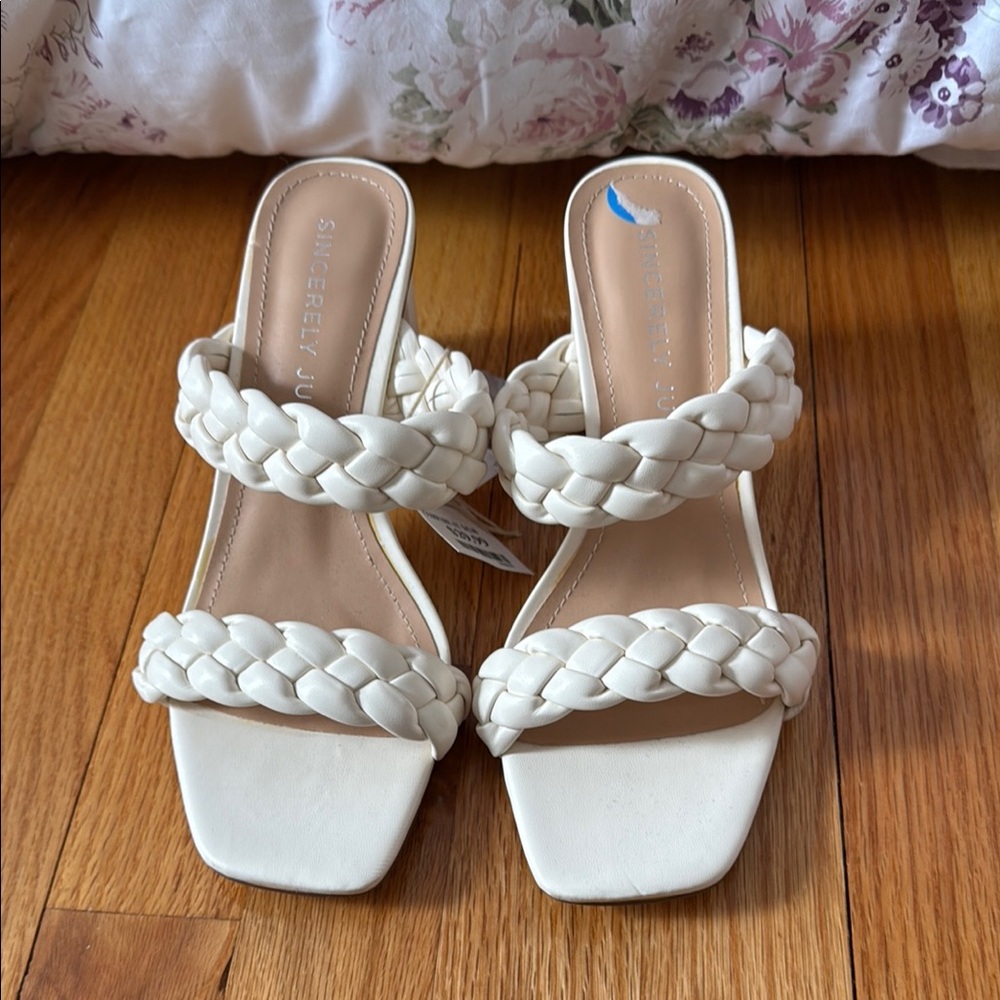 Sincerely Jules Cream Braided Sandals